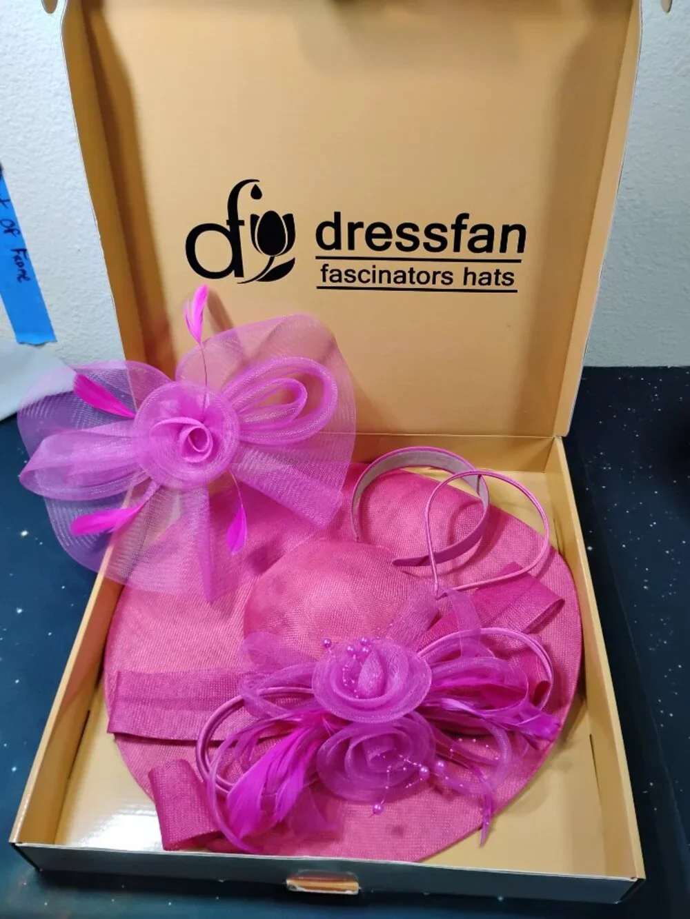 Fuchsia Pink Fascinator Hat Dressfan Headband Wedding Tea Party Derby Bridal
